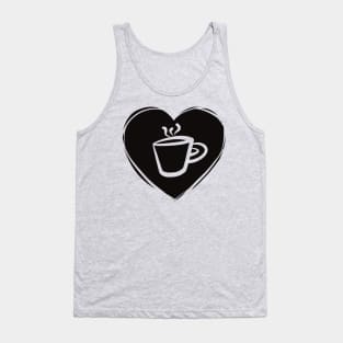 Black Heart Coffee Tank Top